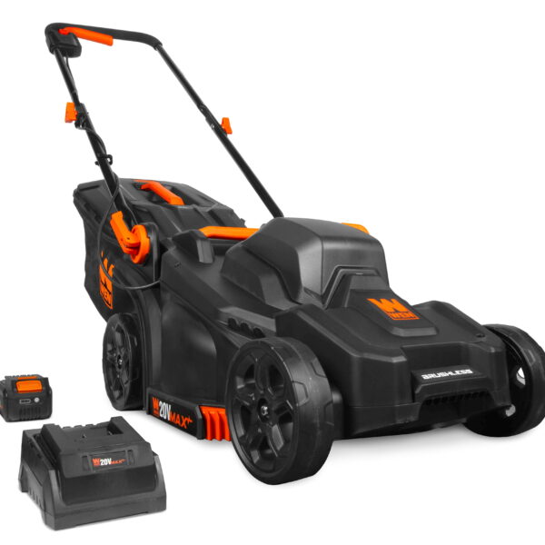 WEN 20V Max 15-Inch Cordless Brushless Lawn Mower with 5Ah Battery and Charger