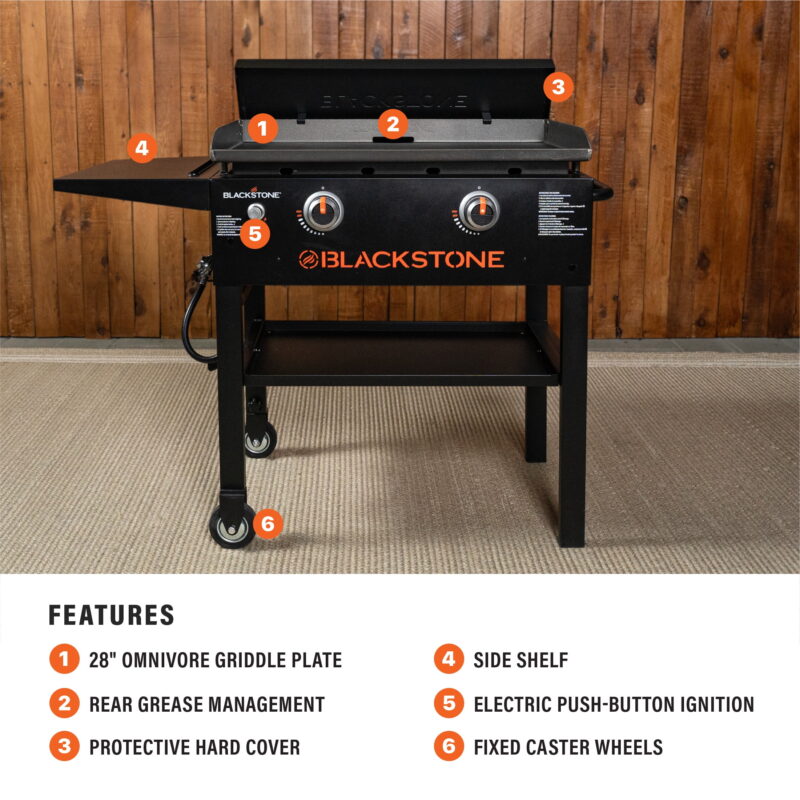 Blackstone Original 2-Burner 28" Propane Omnivore Griddle with Hard Cover - Image 6