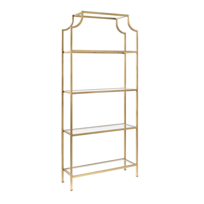 Crosley Furniture Aimee Bookshelf with Glass Shelves, Bookcase Storage - Image 3