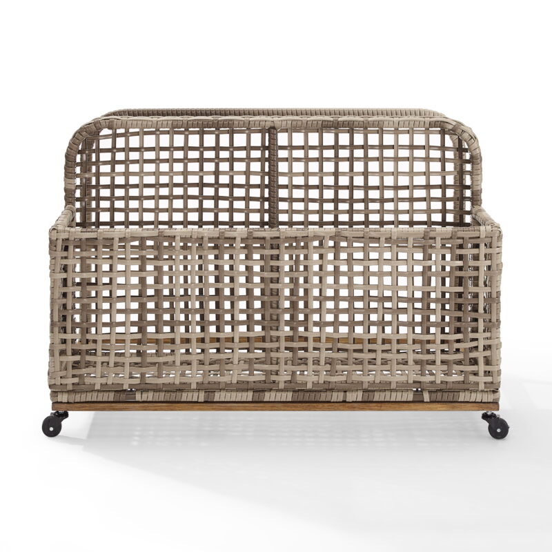 Crosley Furniture Ridley Wicker Outdoor Storage Pool Caddy for Toys, Floats, Patio Furniture Cushions - Image 6