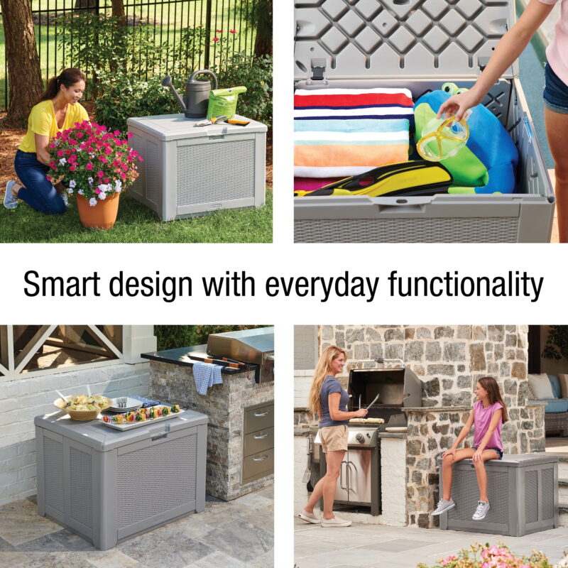 Rubbermaid Deck Box, Medium, 74 Gallon, Light Grey - Image 3