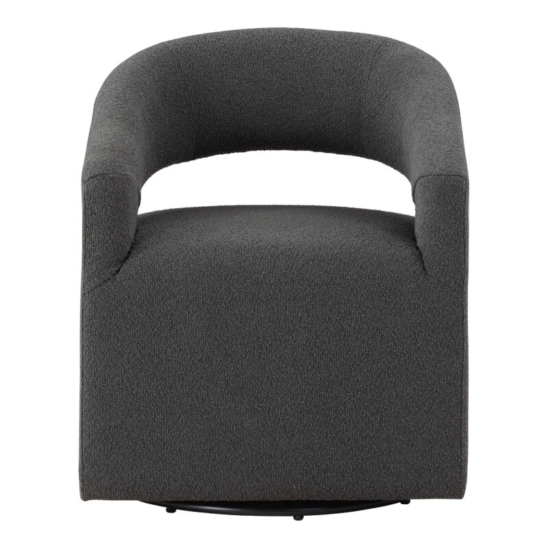 Furniture of America Cape Upholstered Indoor Boucle Fabric Swivel Armchairs & Accent Chairs, Gray - Image 2
