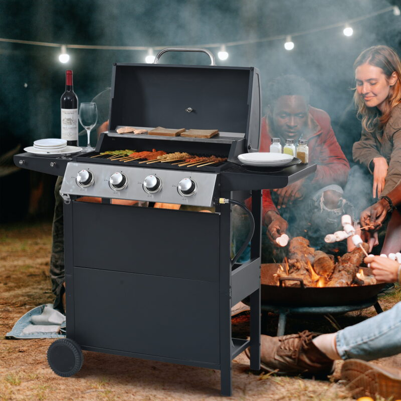 4 Burner Propane Gas Grill, Barbecue Grill , Stainless Steel - Image 6