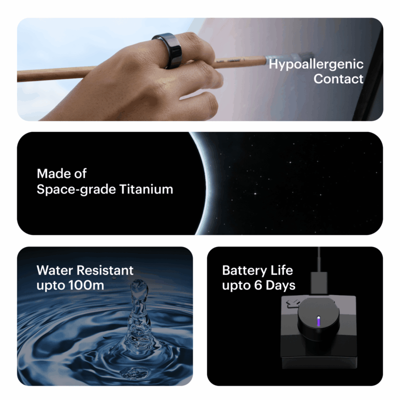 Ultrahuman Ring AIR Size 9 - World’s Lightest Sleep-Tracking Wearable - Bionic Gold HSA/FSA Eligible - Image 5