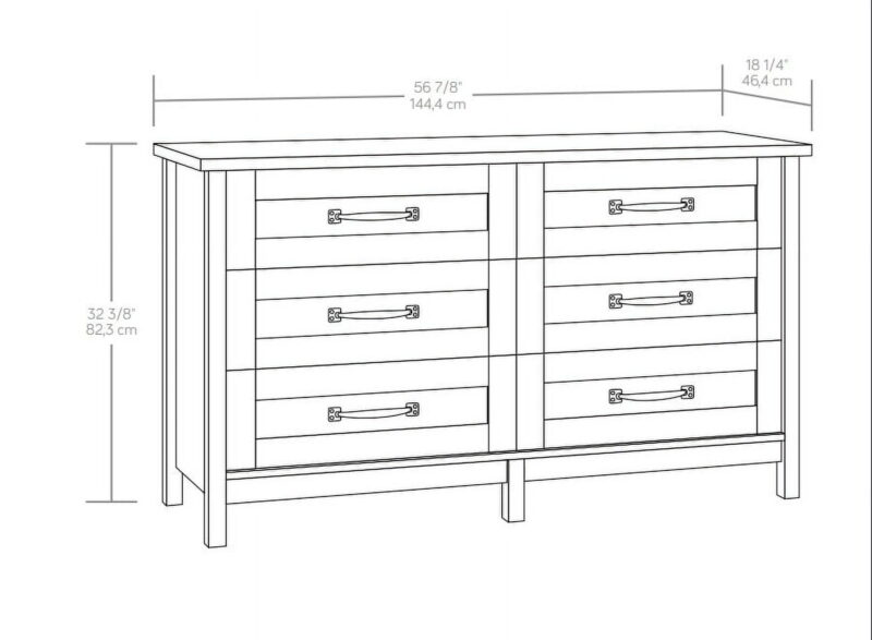 Better Homes & Gardens Modern Farmhouse 6-Drawer Dresser, Rustic Gray Finish - Image 3