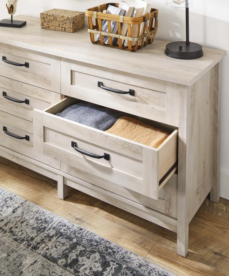 Better Homes & Gardens Modern Farmhouse 6-Drawer Dresser, Rustic White Finish - Image 2