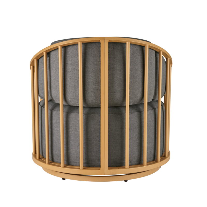 Better Homes & Gardens Lillian Swivel Birdcage Accent Chair, Charcoal Linen - Image 2
