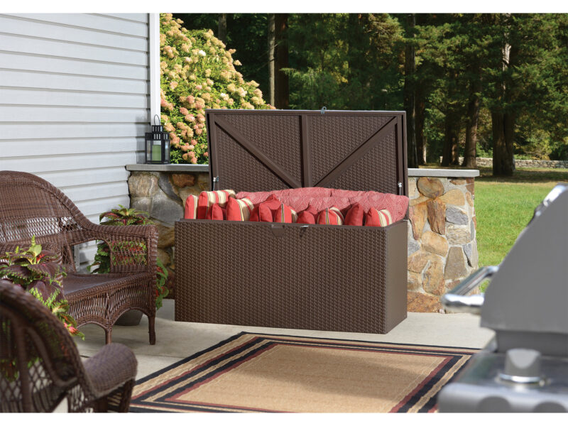 Spacemaker HDG Outdoor Weather-Resistant 134.5 Gallon Metal Deck Box, Espresso - Image 4