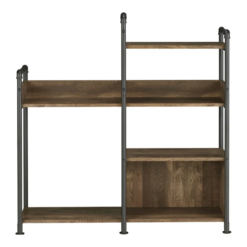 Furniture of America Gaile 6-Shelf Wood Adult Bookcase, Reclaimed Oak - Image 5