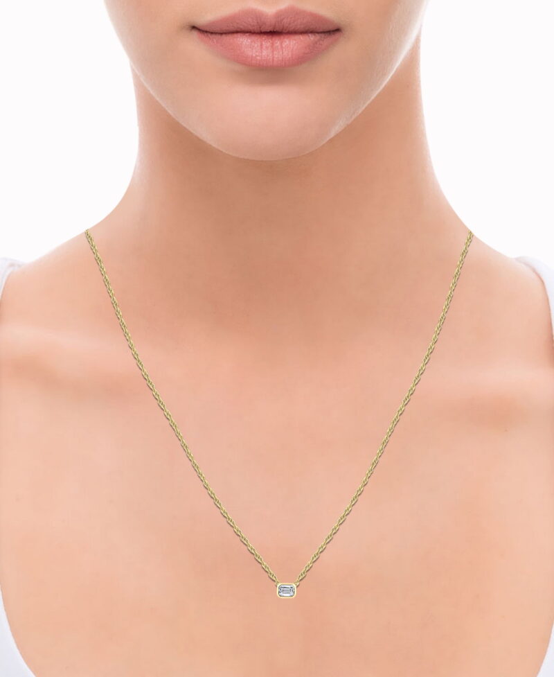 Brilliance Fine Jewelry 1/2 Carat Lab Grown Diamond Women Solitaire Pendant 14KT Gold Plated Silver - Image 2