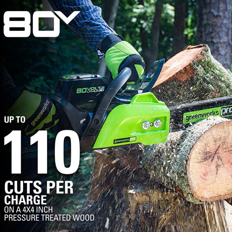 Greenworks 80V 16" Brushless Chainsaw with 2.0 Ah Battery & Charger 2004502 - Image 4