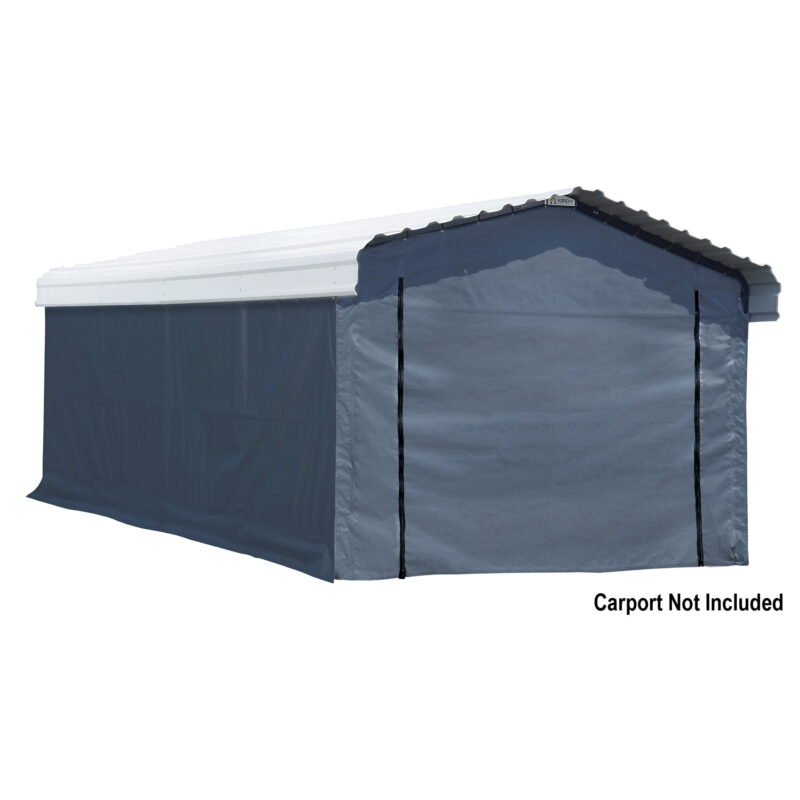 Arrow Carports Enclosure Kit for Galvanized Steel Carport, Fabric Carport Wall Panels, 12' x 20' x 7' - Image 5