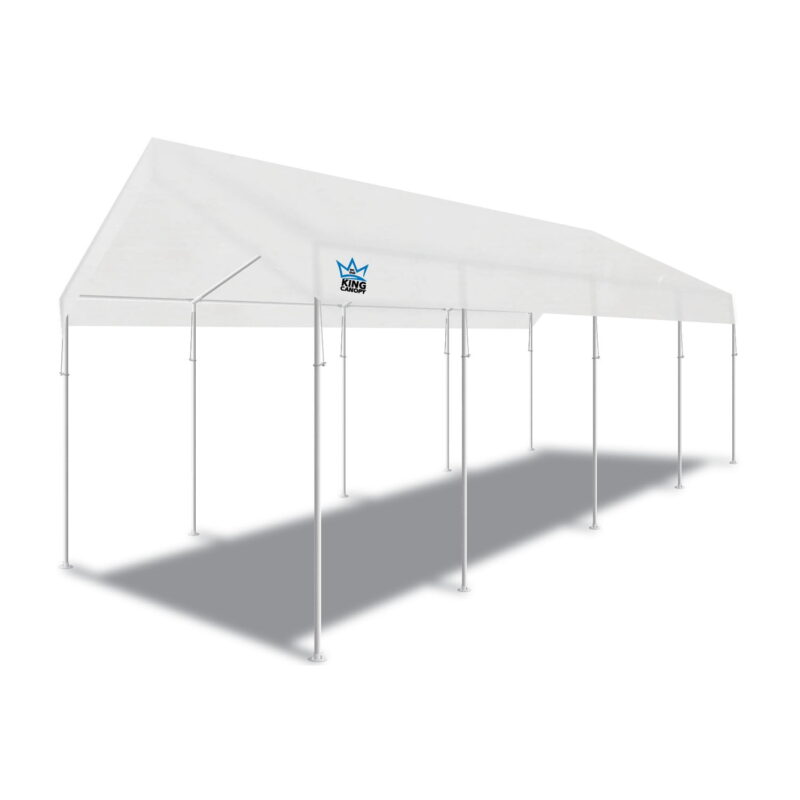 King Canopy Universal 10ft x 27ft, 1 3/8-inch Powder Coated Steel Frame, 10 Leg, 180gsm Polyethylene White Cover - Image 2