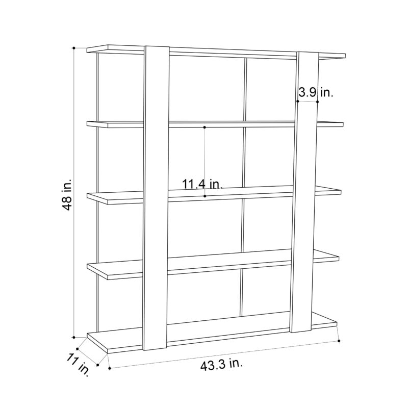 Ada Home Decor Furniture 4 Tier Open Shelf Light Mocha Beecroft Modern Bookcase - Image 7
