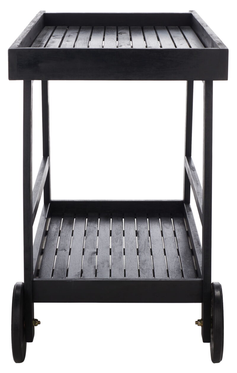 SAFAVIEH Renzo Transitional Outdoor Patio 2 Tier Bar Cart, Black - Image 5