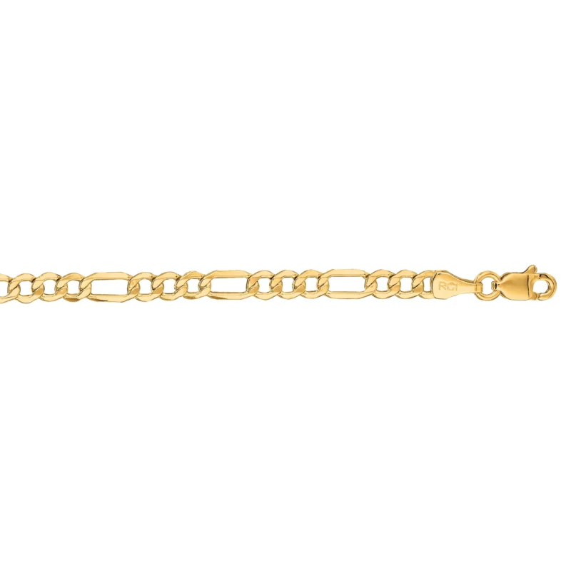 14K Yellow Gold 20in 3.5mm Figaro Chain Necklace with Lobster Clasp - Image 2
