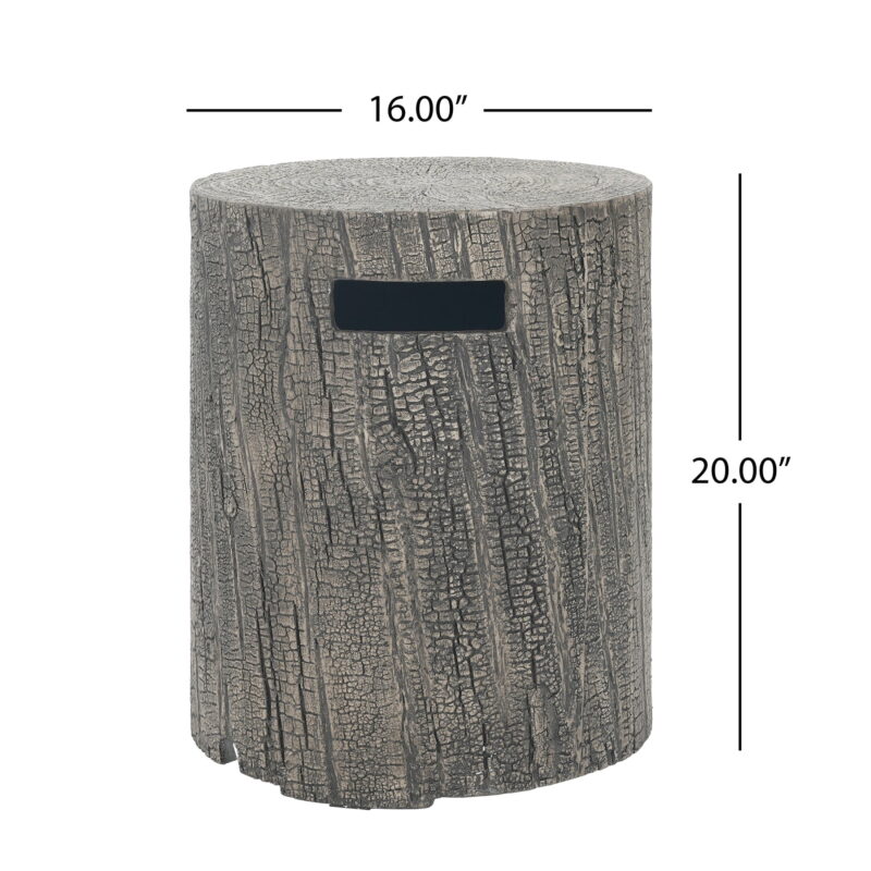 Christopher Knight Home Outdoor Round Propane Tank Cover, Lightweight Concrete Side Table, Light Grey - Image 3