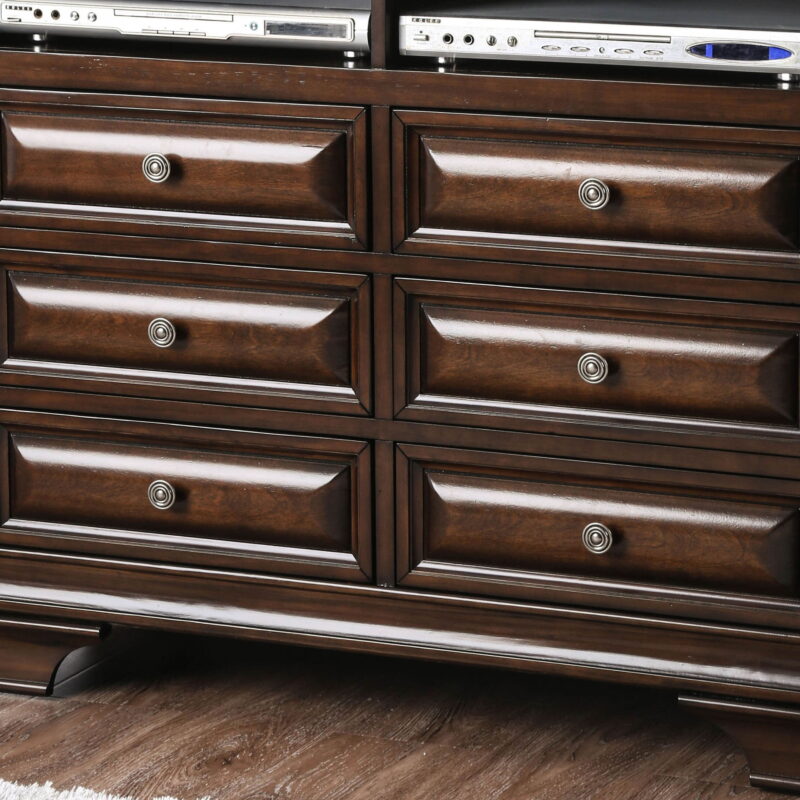 Furniture of America Damien 6-Drawer Media Chest, Brown Cherry - Image 4