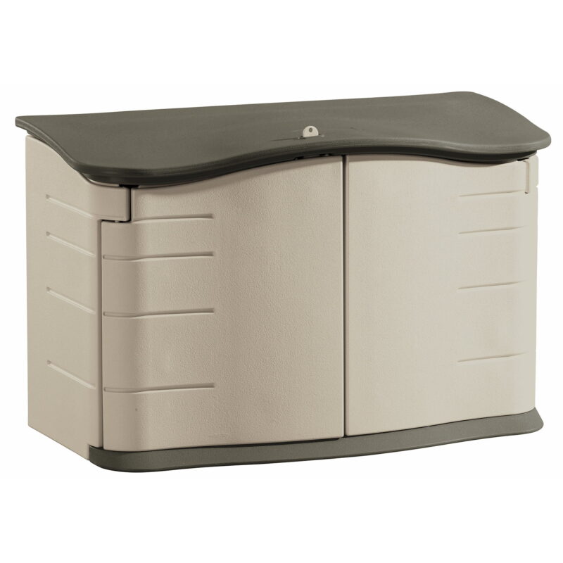 Rubbermaid Horizontal Storage Shed, Olive & Sandstone 58.5"L x 35.8"W x 11.8"H  49.7lbs - Image 2