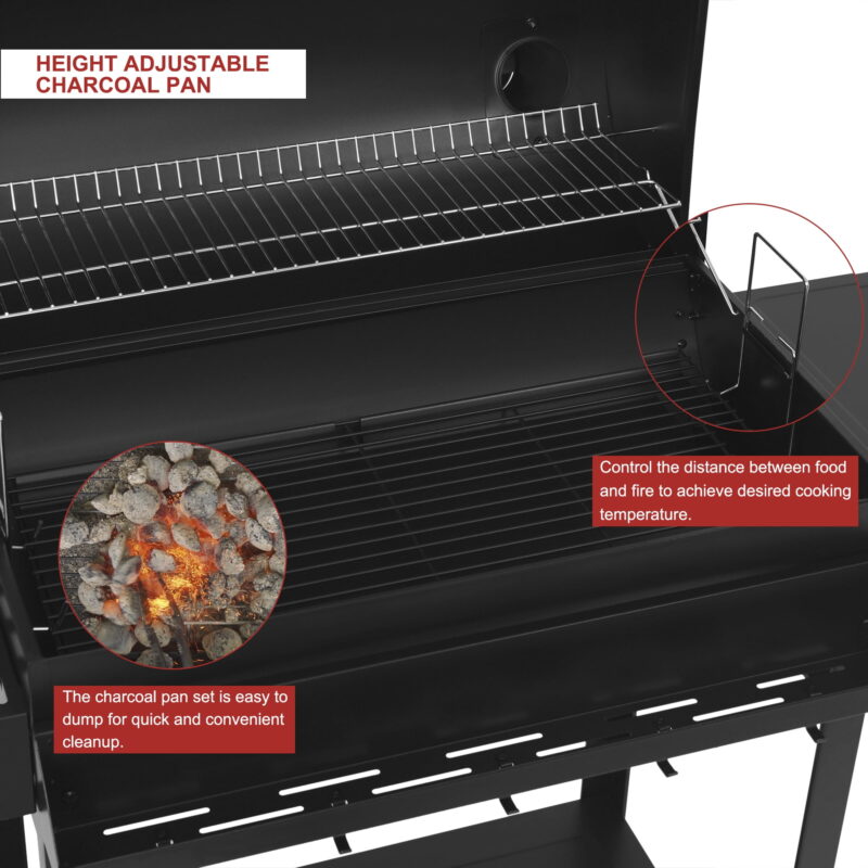Royal Gourmet CC1830T 30" Barrel Charcoal Grill - Image 6
