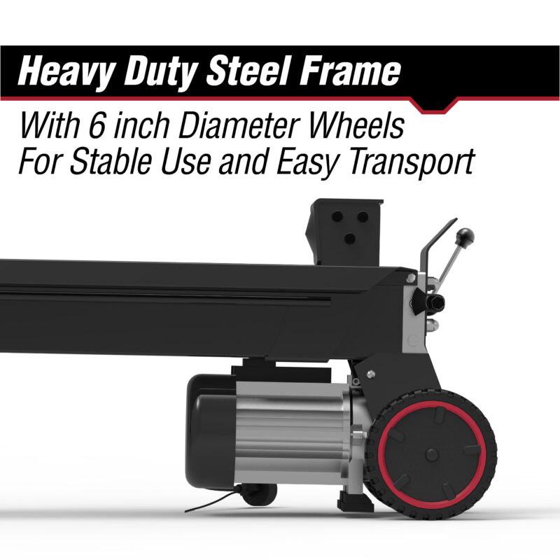 Hyper Tough 5 Ton Log Splitter, 15-Amp Induction Motor with Hydraulic Ram, Horizontal Use with Vertical Storage - Image 5