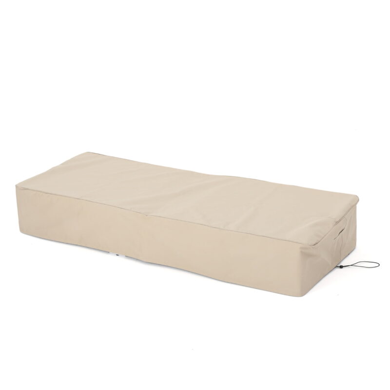 Rhett Outdoor Waterproof Fabric Lounge Set Cover, Set of 4, Beige - Image 3