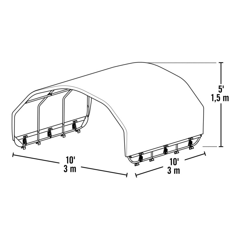 Corral Shelter Livestock Shade 10 x 10 ft. Powder Coated Green - Image 2