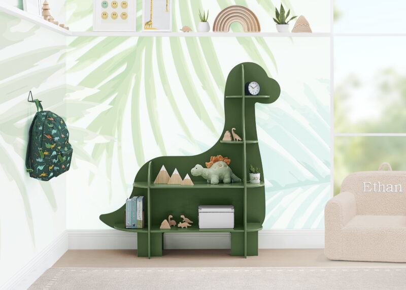 Delta Children Dinosaur Bookcase - Greenguard Gold Certified, Fern Green - Image 4