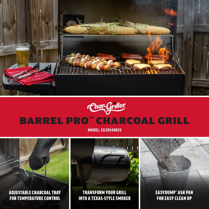 Char-Griller® Barrel Pro™ Charcoal Barrel Grill - Image 3
