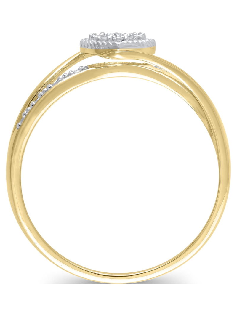 Hold My Hand 1/20 Carat Natural Diamond Heart Promise Ring for Women in 10K Yellow Gold - Image 2
