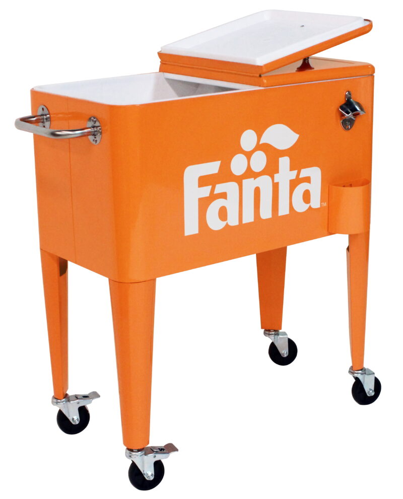 Leigh Country Coca-Cola Series CP 98501 Fanta 60 Qt Metal Outdoor Patio Cooler - Orange - Image 3