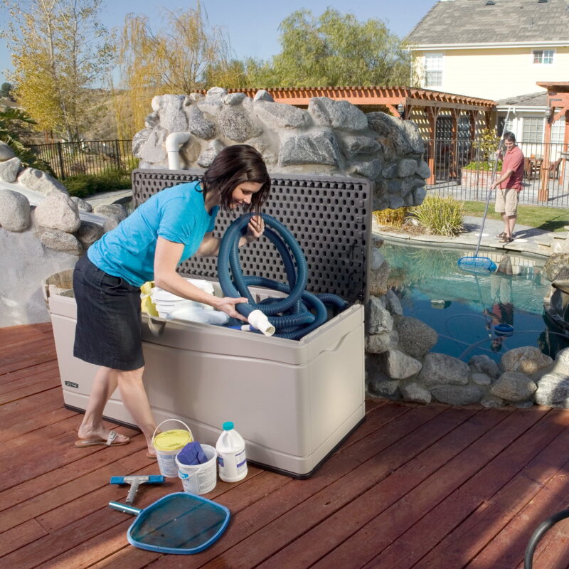 Lifetime New Outdoor Polyethylene Deck Box and Bench 130 Gal., Tan (60012) - Image 6