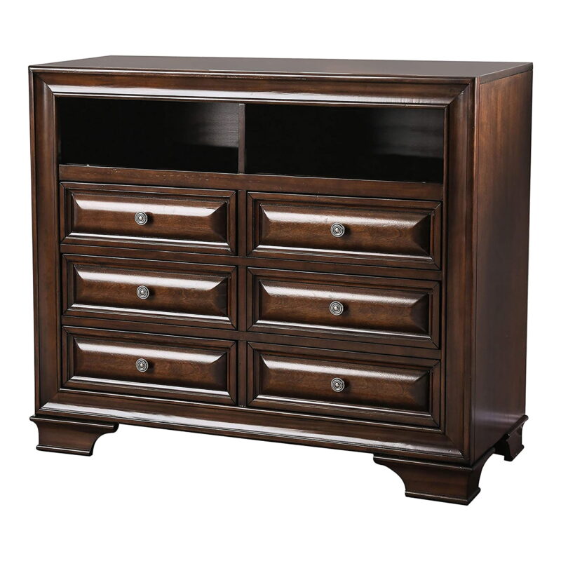 Furniture of America Damien 6-Drawer Media Chest, Brown Cherry - Image 2
