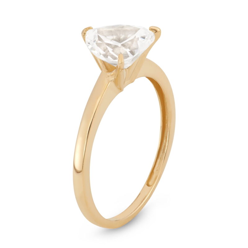 10K Gold cz heart solitaire ring - Image 2