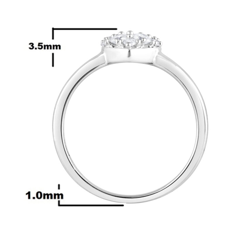 Unique Moments 1/3 Ct Round Cut Lab Grown Diamond Love Heart Ring in Sterling Silver (H-I, SI-I1) - Image 6