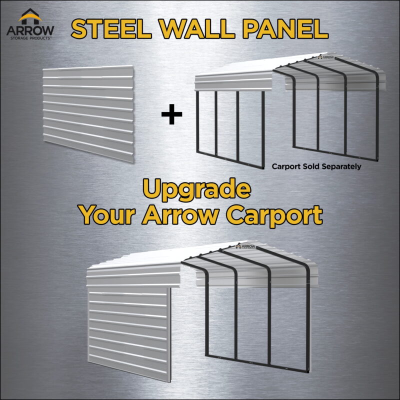15X9 Single Wall Kit For Arrow Steel Carport 15' Long - Image 4
