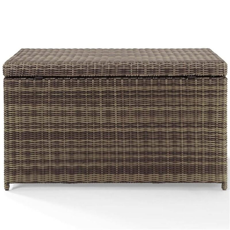 Crosley Furniture Bradenton Wicker / Rattan Patio Deck Box in Weathered Brown - Image 5