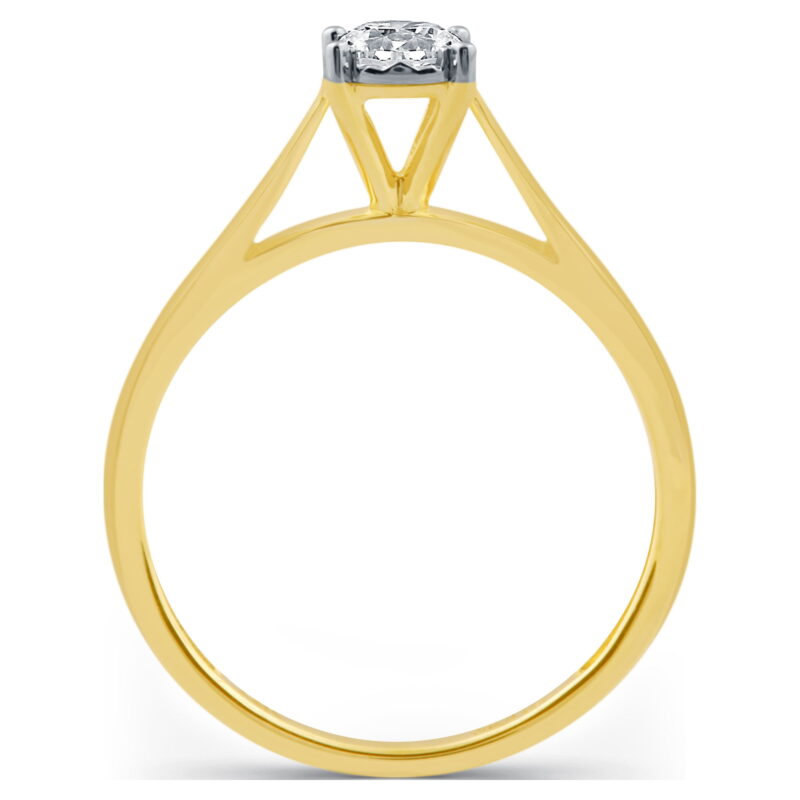 Forever Bride 1/10 CTTW Round Diamond Solitaire Engagement Ring 10K Yellow Gold for Women - Image 6