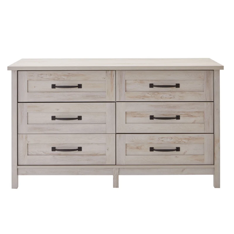 Better Homes & Gardens Modern Farmhouse 6-Drawer Dresser, Rustic White Finish - Image 4