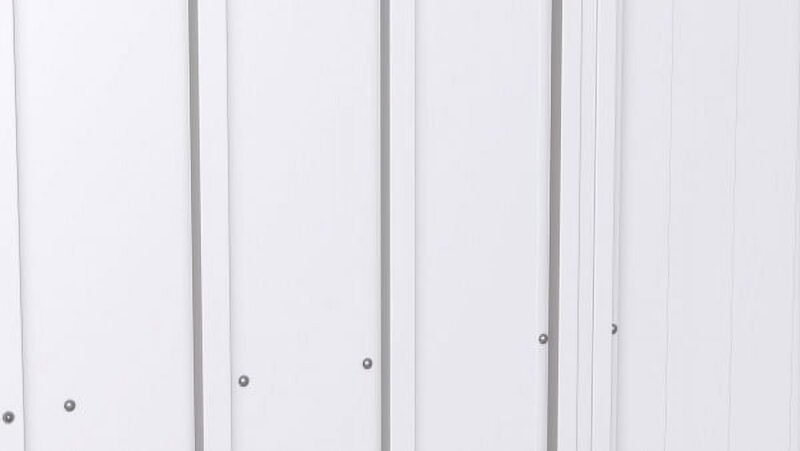 Arrow CLP84FG 8 x 4 ft. Classic Steel Storage Shed, Flute Grey - Image 5