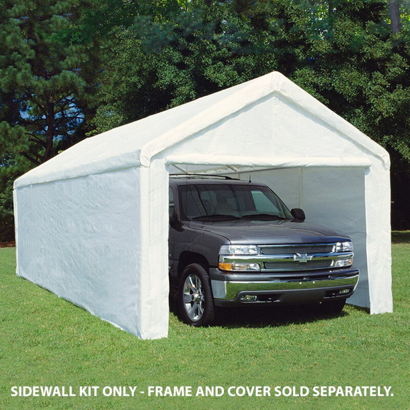 King Canopy 10 ft x 20 ft Carport Canopy Sidewall Kit w/ Flaps UV and Water Resistant Polyethylene - Image 7