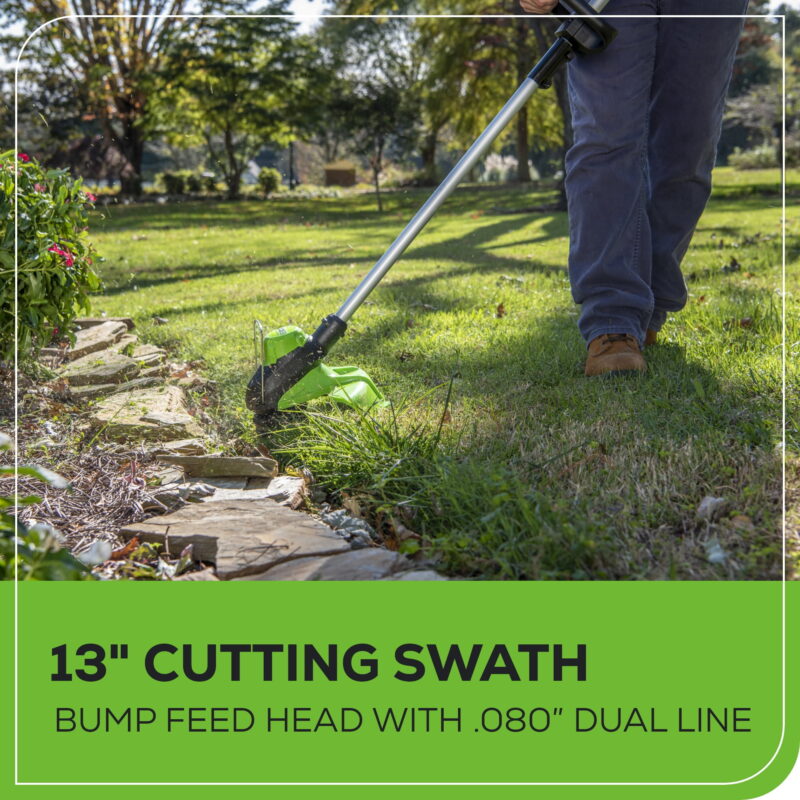 Greenworks 60V 13" String Trimmer, 140 MPH 540 CFM Leaf Blower Combo + 4Ah Battery & Charger 1303302 - Image 6