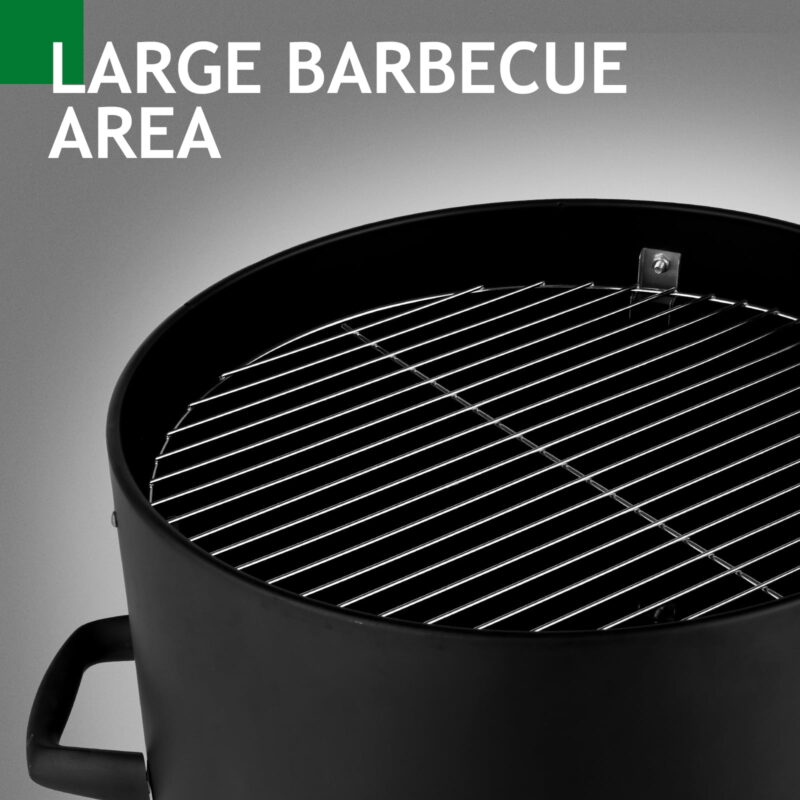 Vertical Steel Charcoal Smoker, Heavy Duty Three Layer Round BBQ Grill Smokey Mountain Cooker for Outdoor Cooking, Black - Image 7
