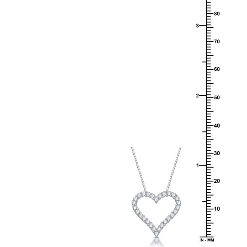 Brilliance Fine Jewelry 1/2 CTTW Lab Grown Diamond Women's Heart Shaped Pendant Necklace in Sterling Silver - Image 2