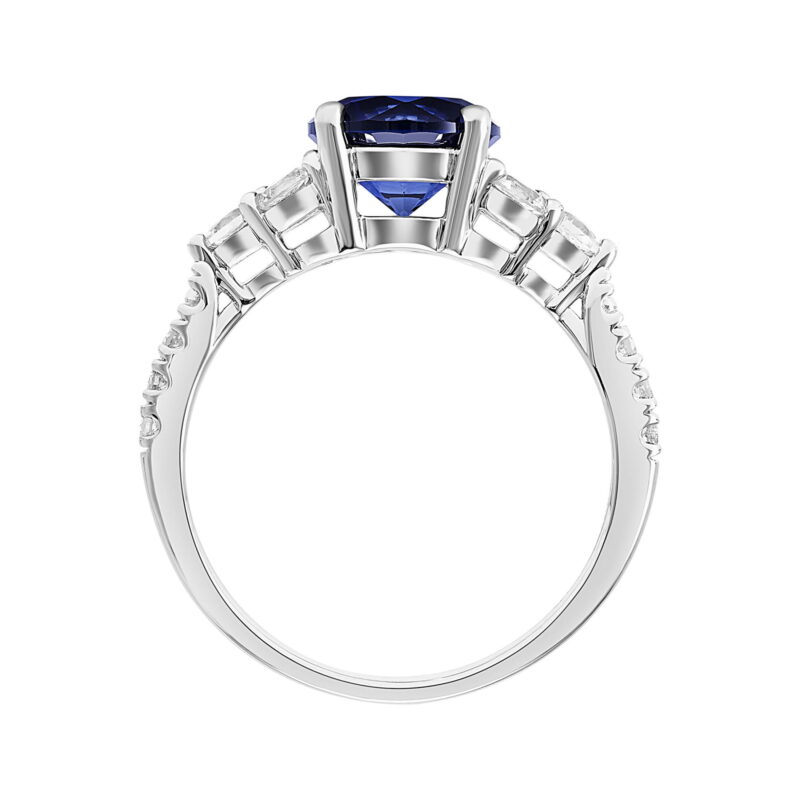 3 Carat T.G.W. Created Blue & White Sapphire and Diamond-Accent Sterling Silver "Azure Gem" Engagement Ring - Image 3