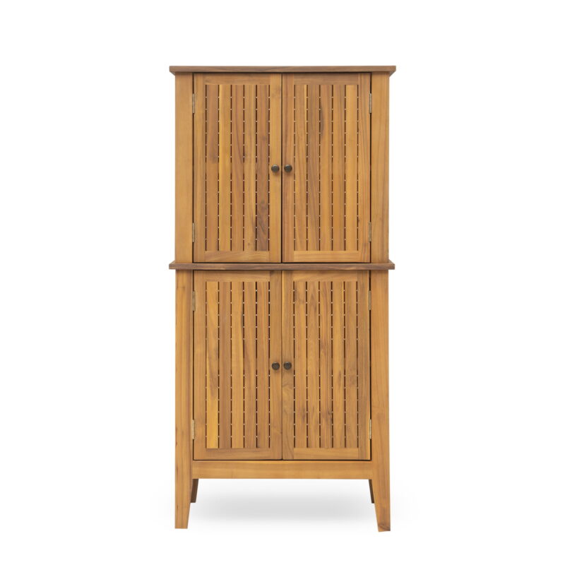 Christopher Knight Home Coastal Outdoor Solid Wood Storage Cabinet, Weather-Resistant, Slatted, Teak - Image 7