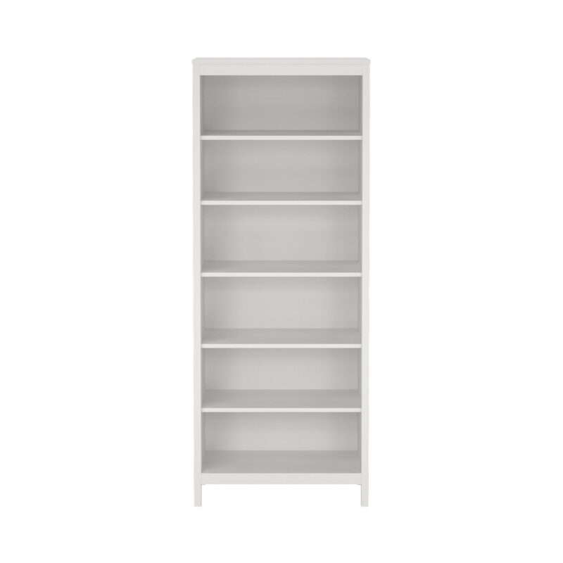 Tvilum Madrid Adjustable 6 Shelf Bookcase, Open Storage Home Office Bookshelf for Adults, White - Image 6