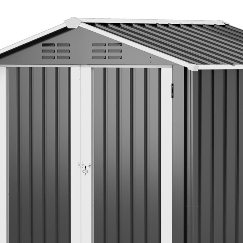 Uforic 6x4FT Tall Storage Shed with Window, Ventilation, Lockable Doors, & Sloped Roof for Outdoor, Dark Gray - Image 4