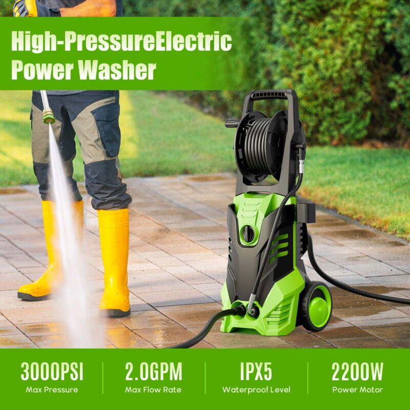 Fenbeli 3000 PSI Electric Pressure Washer, 2.0 GPM Power Washer for Cars, Homes, Driveways, and Decks - Image 2