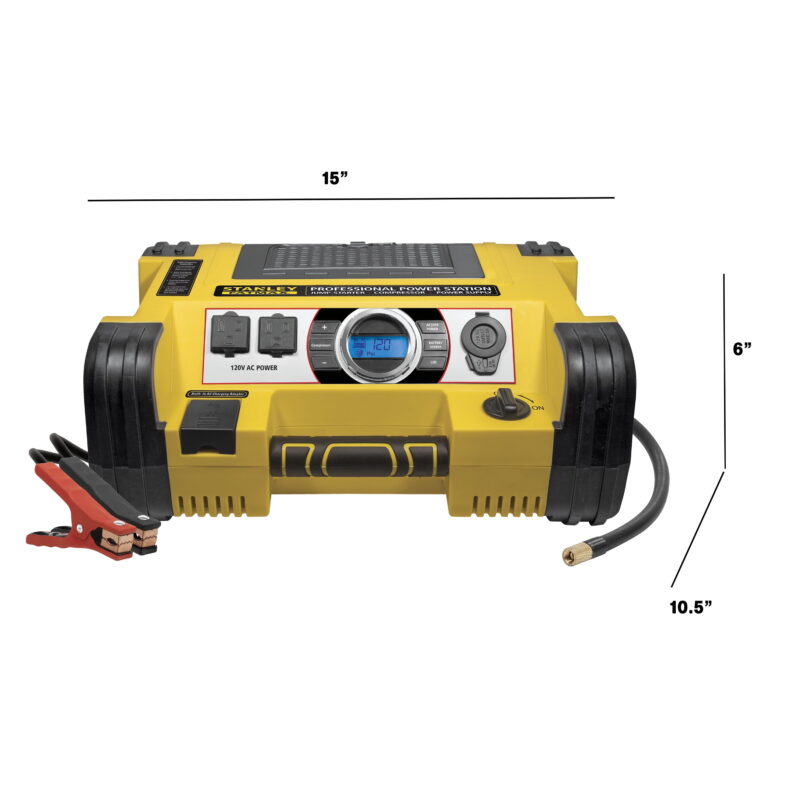 STANLEY 700A Instant/1400A Peak Professional Power Station w/Compressor and 500W Inverter - Image 4